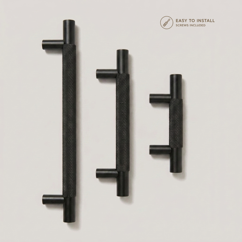 Aura T-Bar Cabinet Pull - Matte Black