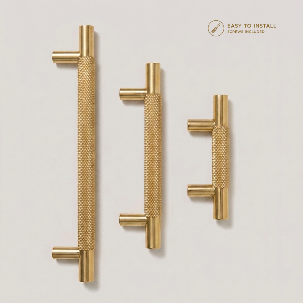 Aura T-Bar Cabinet Pull - Brass