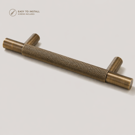 Aura T-Bar Cabinet Pull - Aged Brass