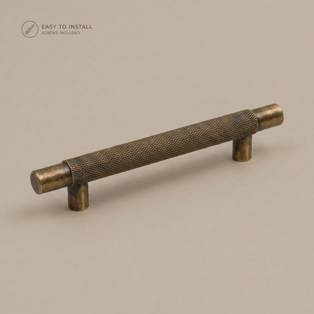Aura T-Bar Cabinet Pull - Aged Brass