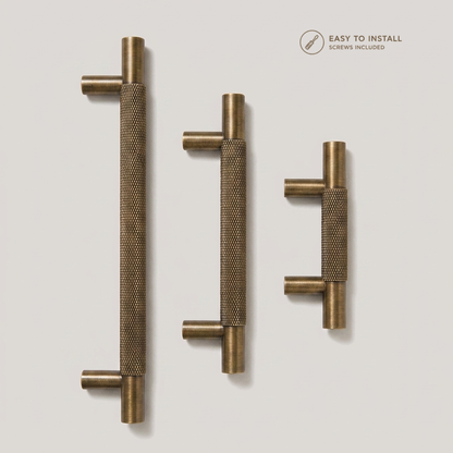Aura T-Bar Cabinet Pull - Aged Brass