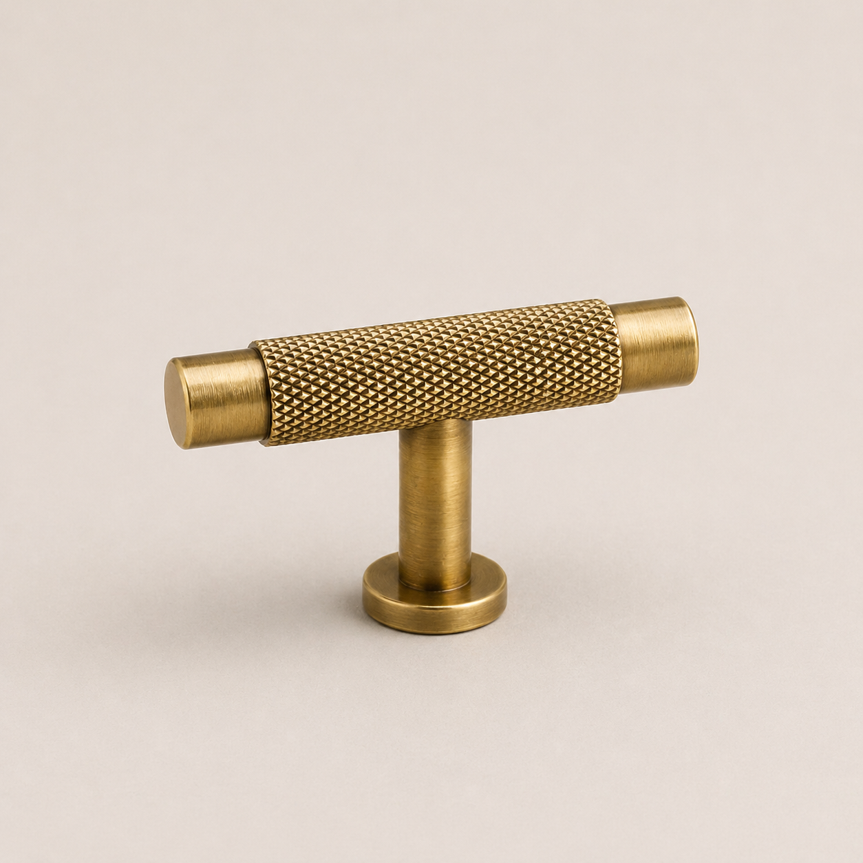 Aura Single T-Bar Cabinet Pull - Aged Brass