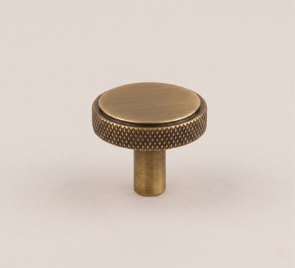 Linea Shaker Cabinet Knob - Aged Brass