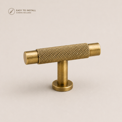 Aura Single T-Bar Cabinet Pull - Brass