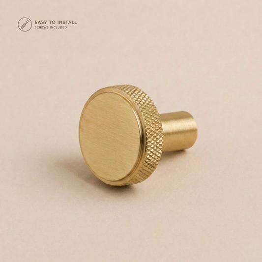 Linea Shaker Cabinet Knob - Brass