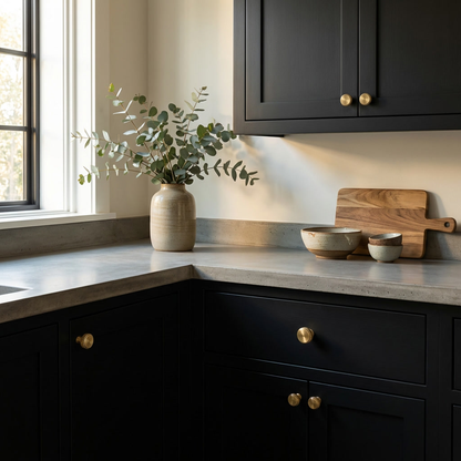 Linea Shaker Cabinet Knob - Aged Brass
