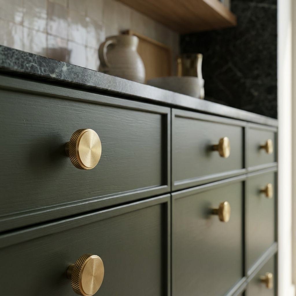 Linea Shaker Cabinet Knob - Brass