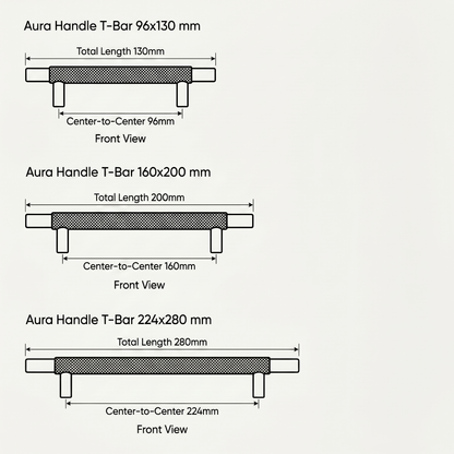 Aura T-Bar Cabinet Pull - Brass