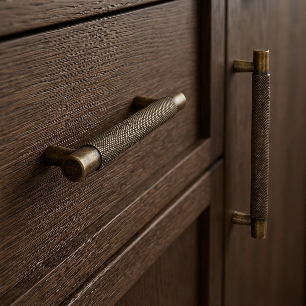 Aura T-Bar Cabinet Pull - Aged Brass