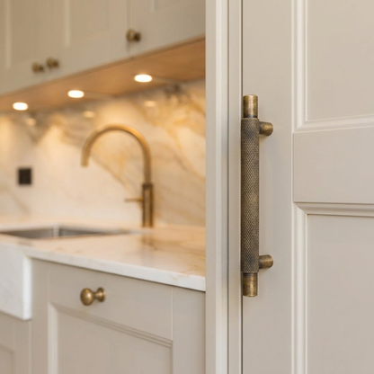Aura T-Bar Cabinet Pull - Aged Brass