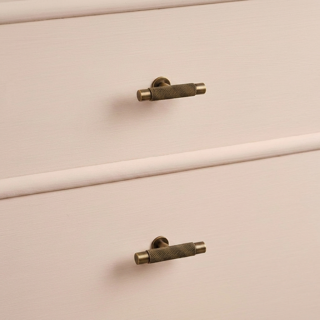 Aura Single T-Bar Cabinet Pull - Aged Brass
